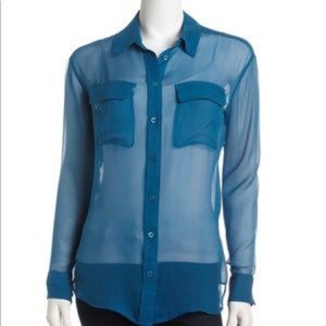 Equipment Femme Blouse in Shear Blue Sapphire